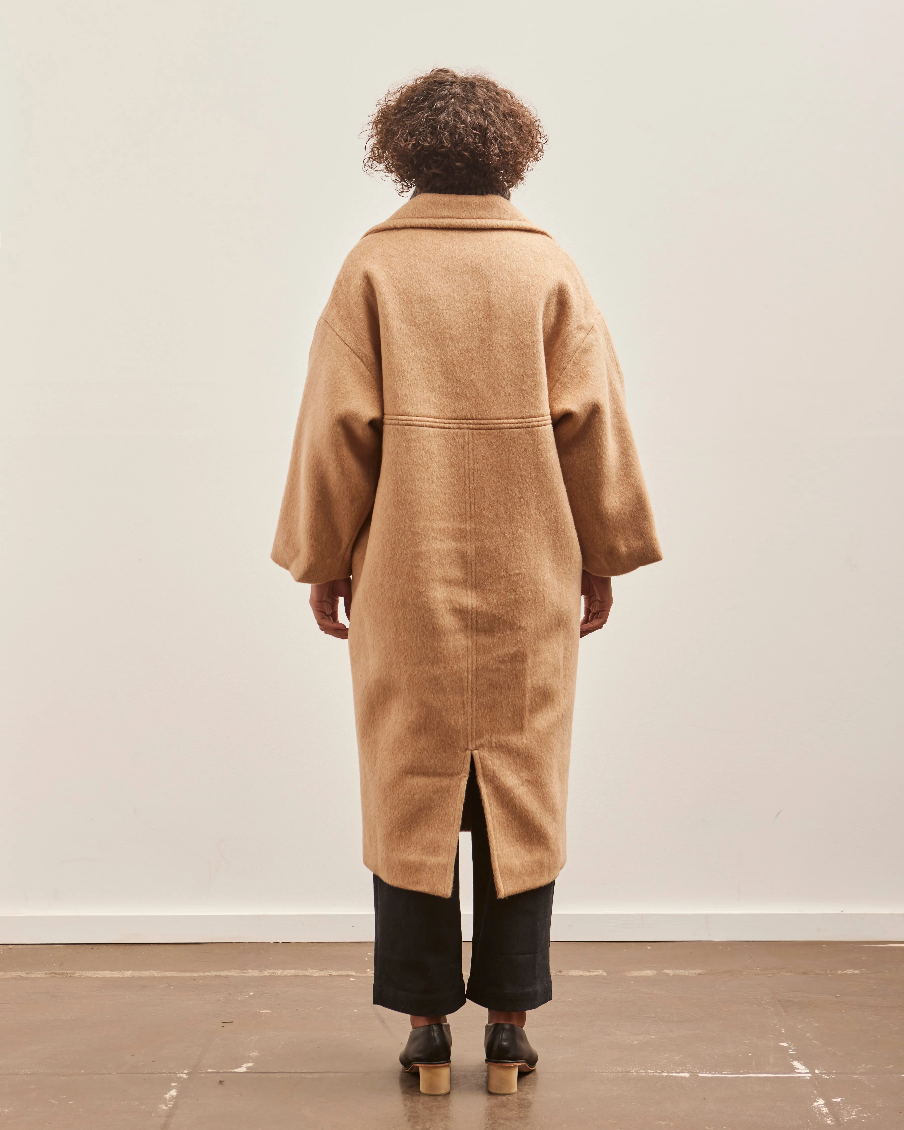 7115 Oversized Wool Coat, Light Camel