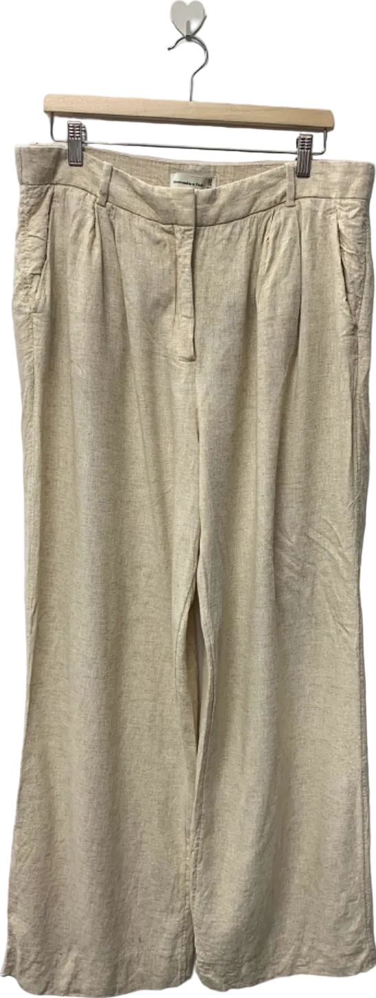 Abercrombie & Fitch Beige Linen Trousers UK 14