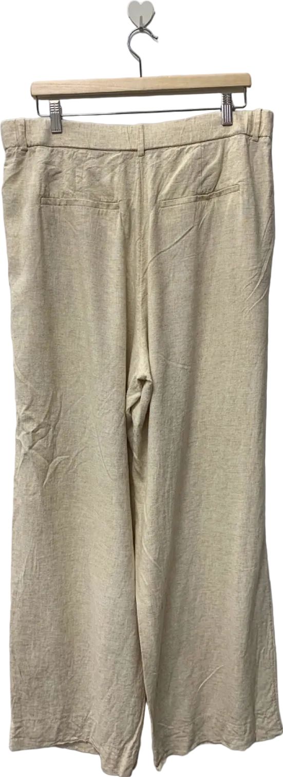 Abercrombie & Fitch Beige Linen Trousers UK 14