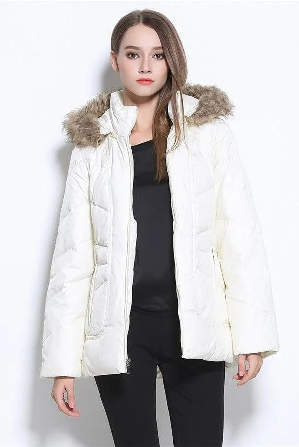 America Style Plus Size Winter White Down Coat Down Jacket D8