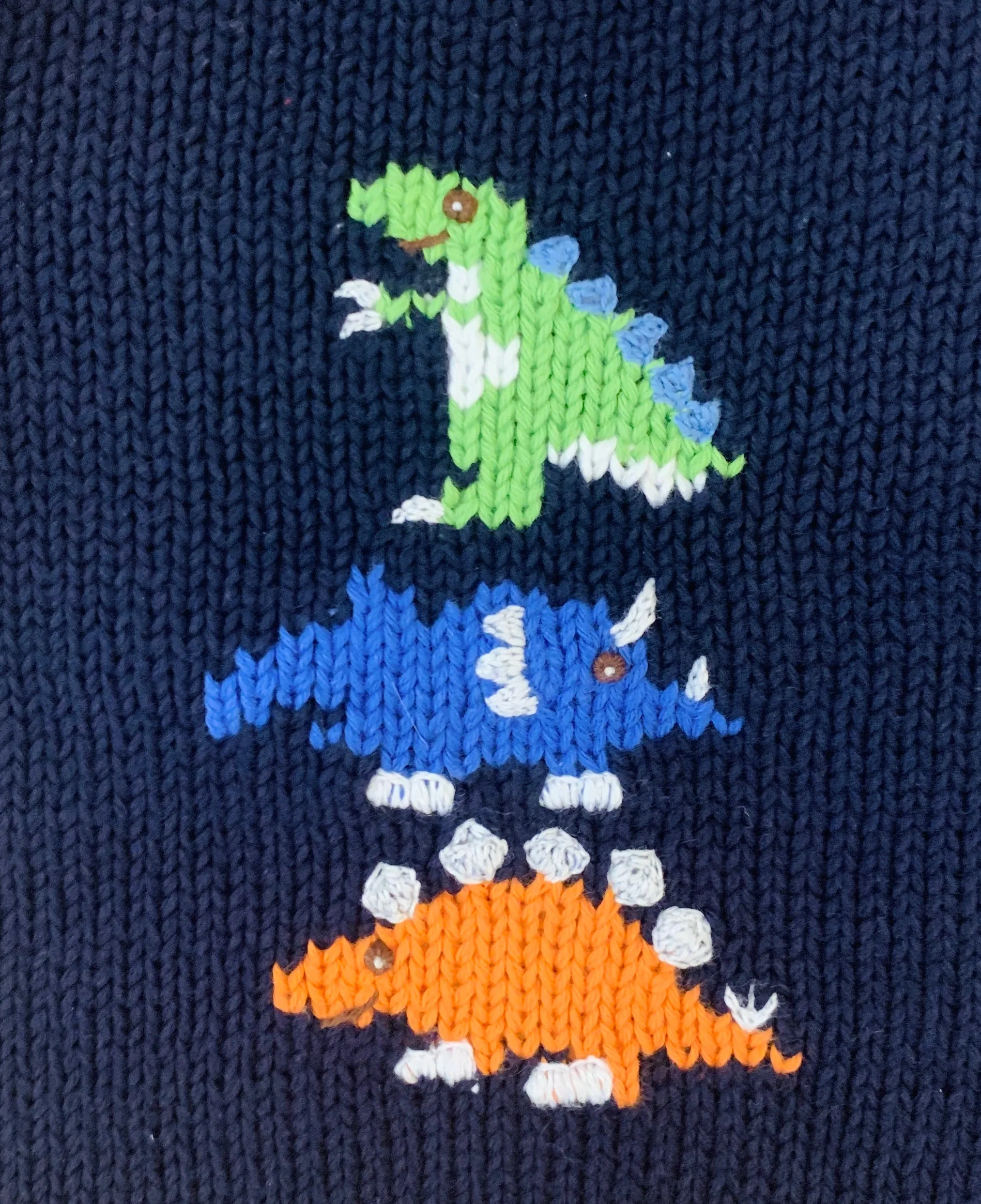 Blue Three Dinosaurs Roll Neck Sweater