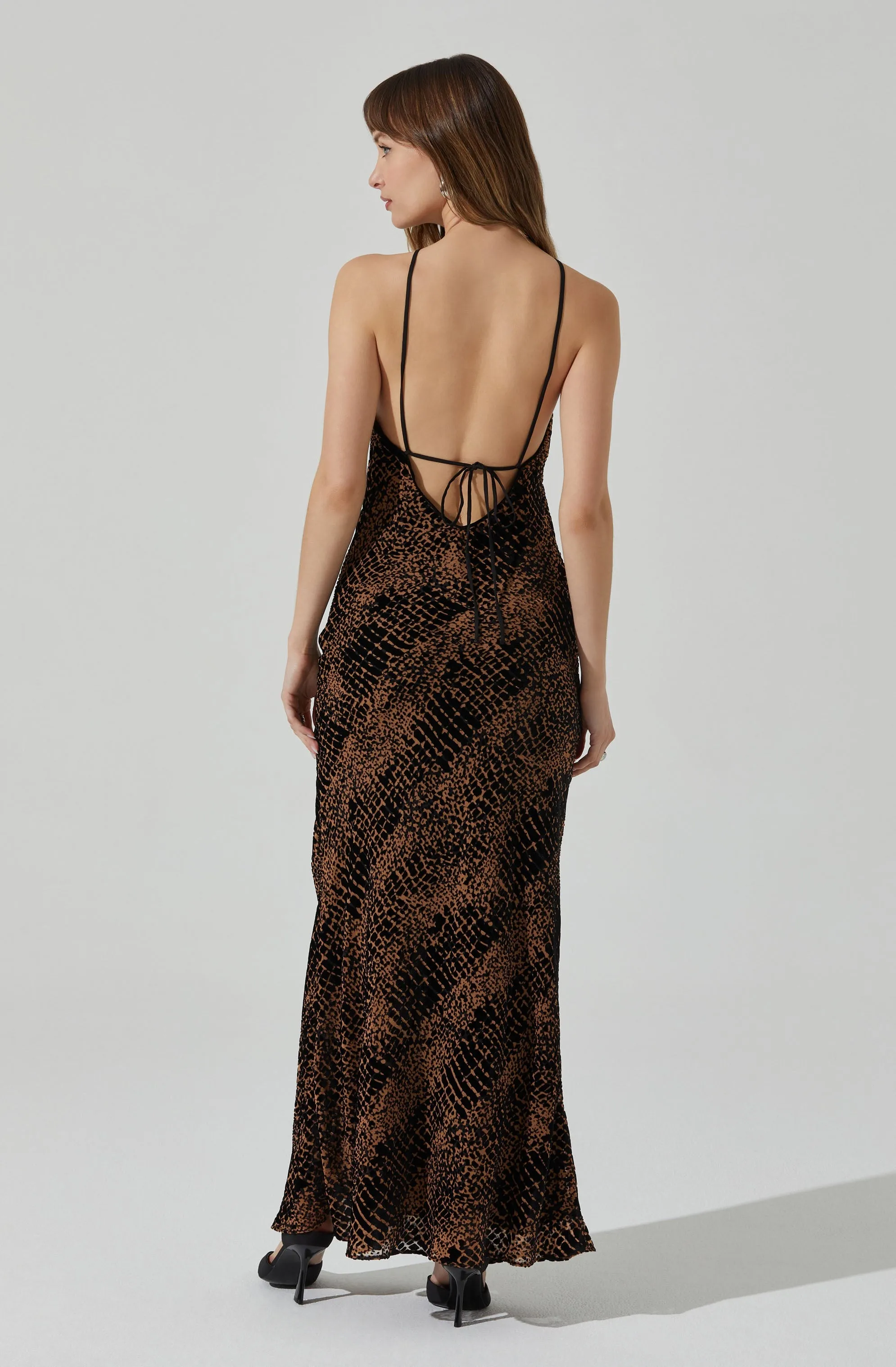 Briotte Velvet Burnout Maxi Dress