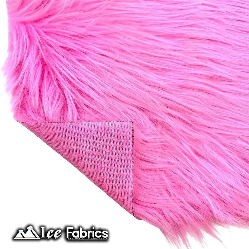 Bubble Gum IceFabrics Square Shaggy Long Pile Faux Fur Fabric