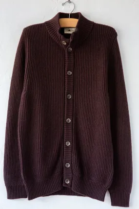 Button Wool Brown Cardigan