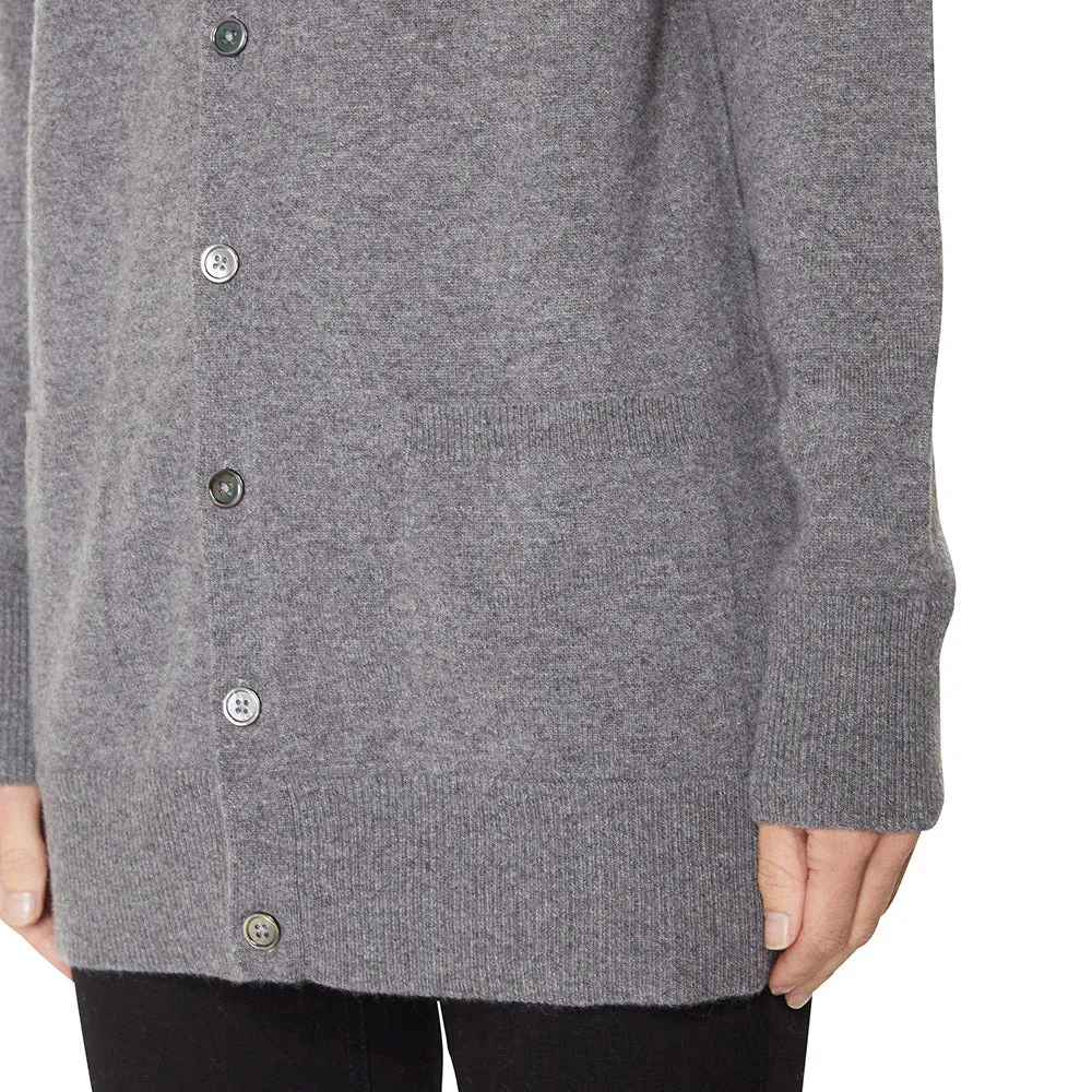 Cashmere James Boyfriend Cardigan in Marle Grey