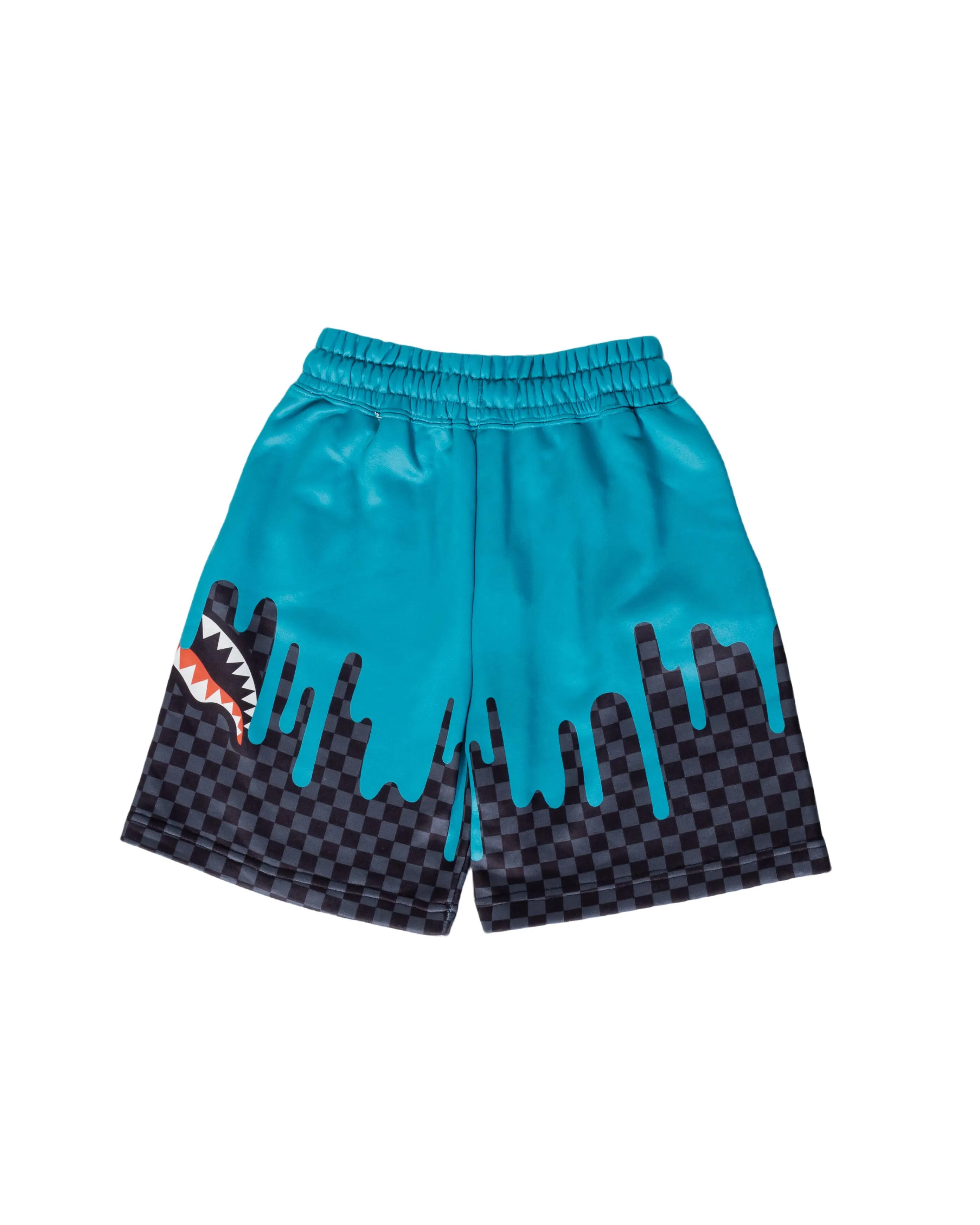 Color Dripping Grey Check Shorts Youth