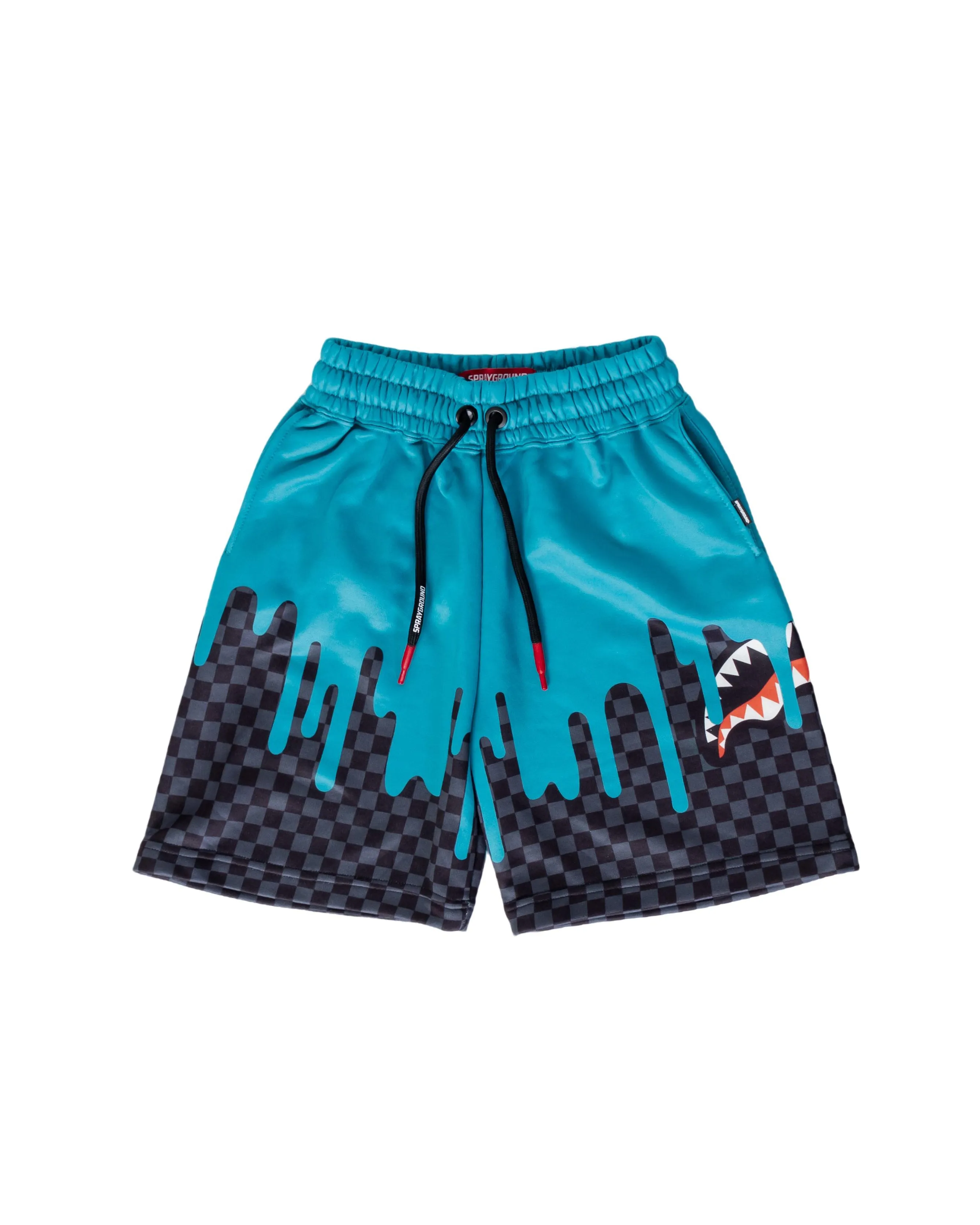 Color Dripping Grey Check Shorts Youth