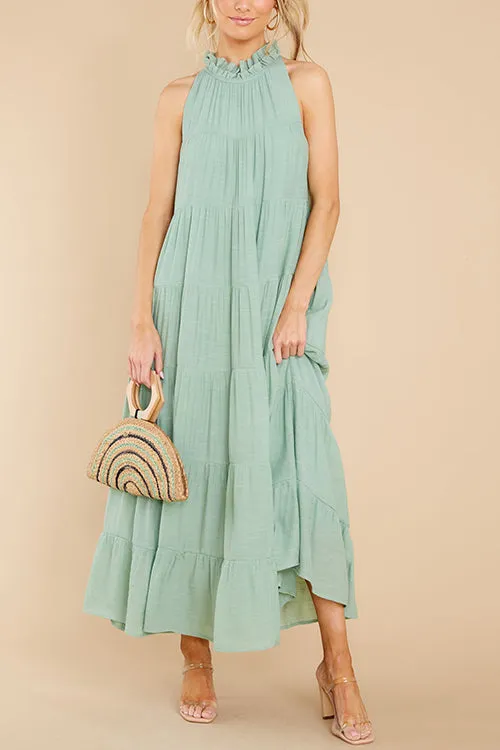 Come To Me Tiered Tank Midi Dress