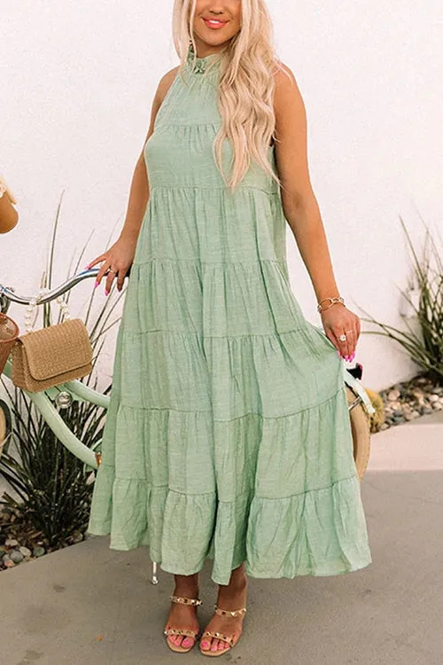 Come To Me Tiered Tank Midi Dress