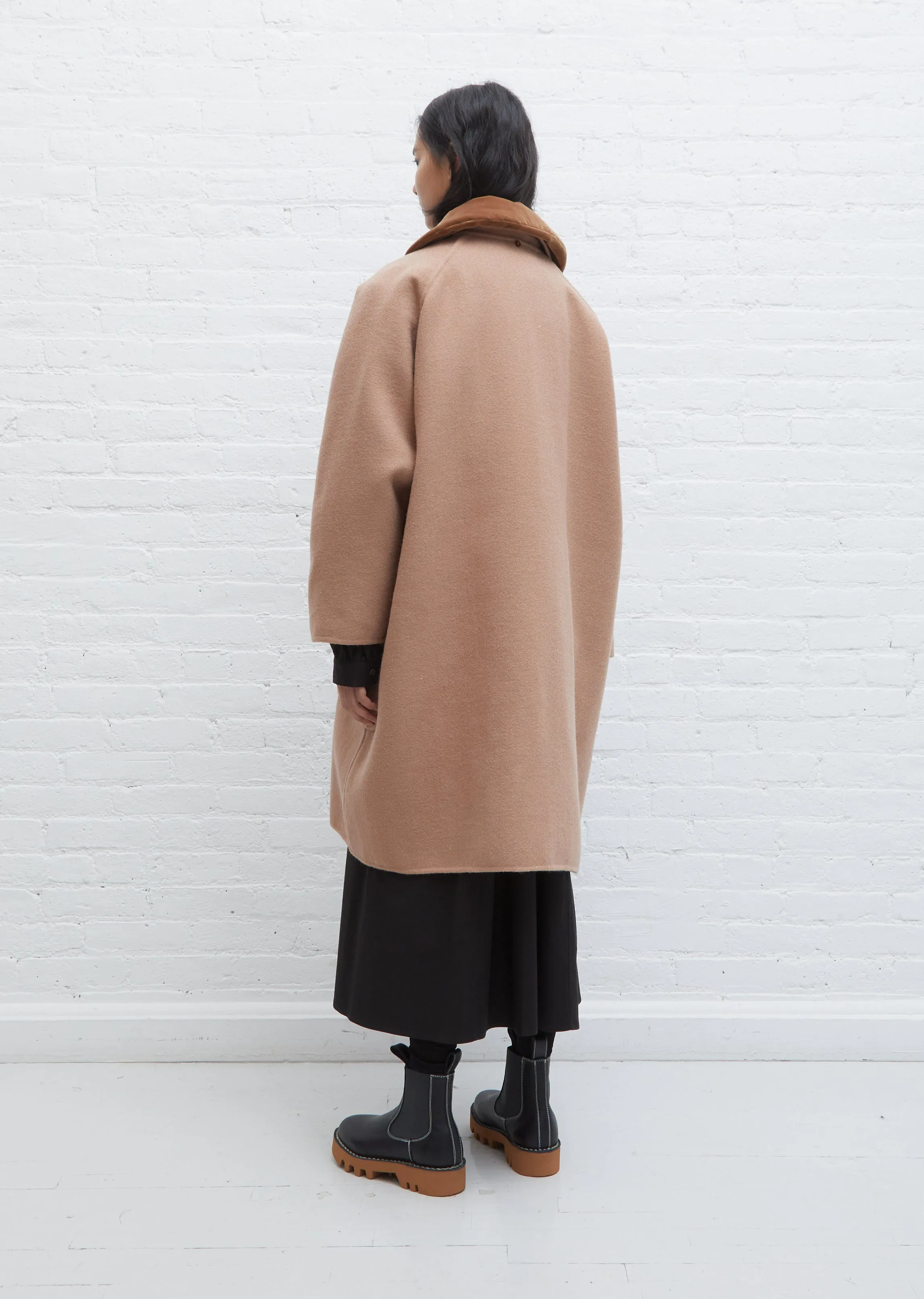 Cove Double-Faced Wool Coat with Velvet Collar