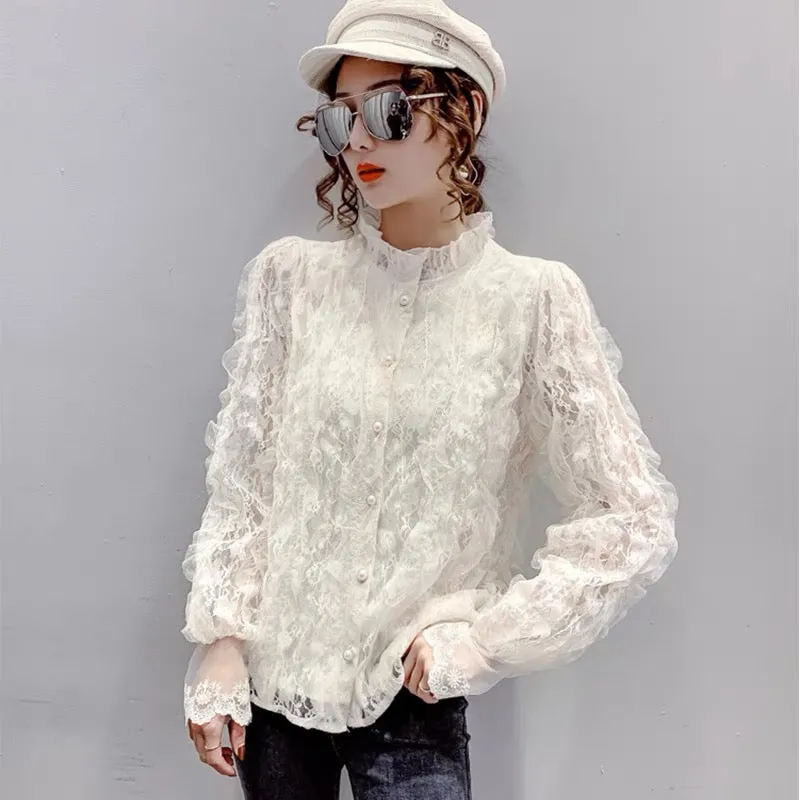 Cute lace long sleeve tops fashion tops    S164