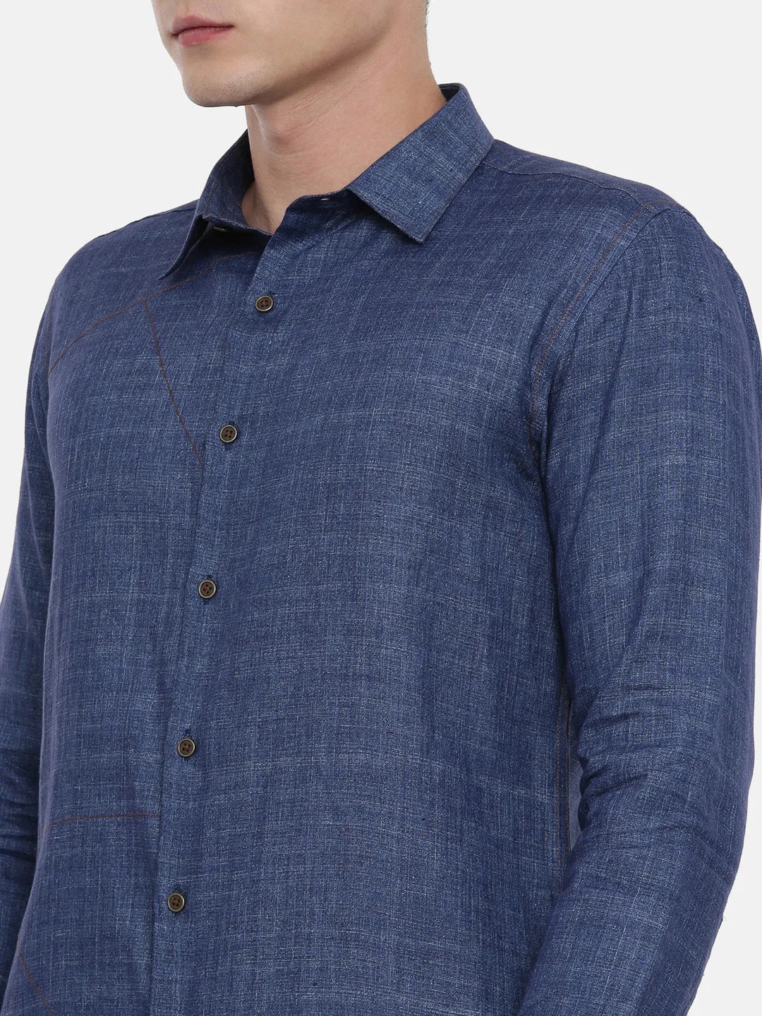 Denim Blue Linen Shirt - MM0760