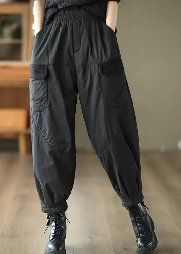 Elastic Waist Thick Fleece Pants