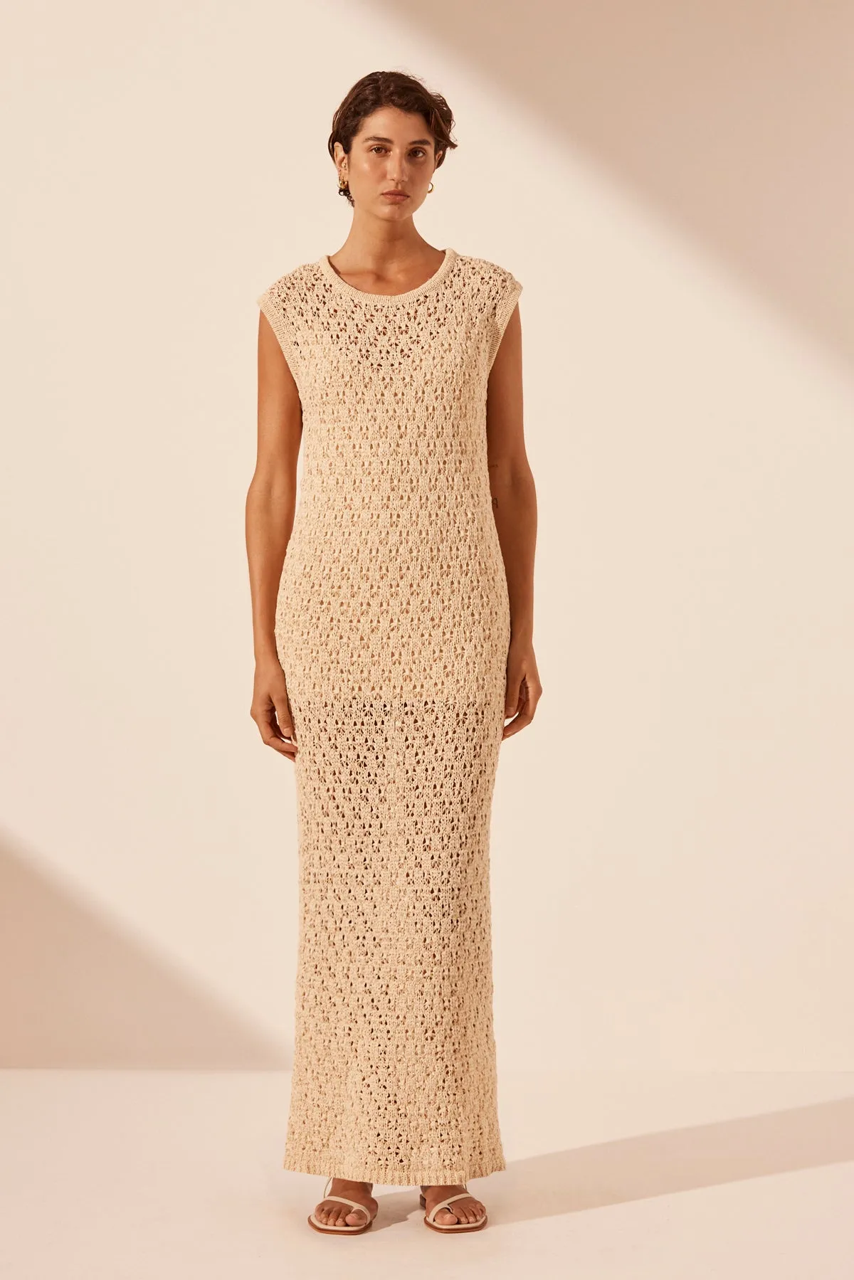 EMILIO ROUND NECK MAXI DRESS - OAT