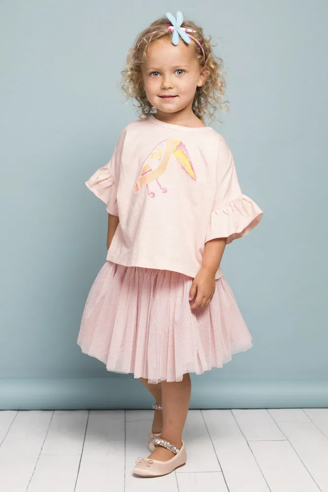 Everbloom Boxy Bird Girls Shirt - Lite Pink (Size 4 left)