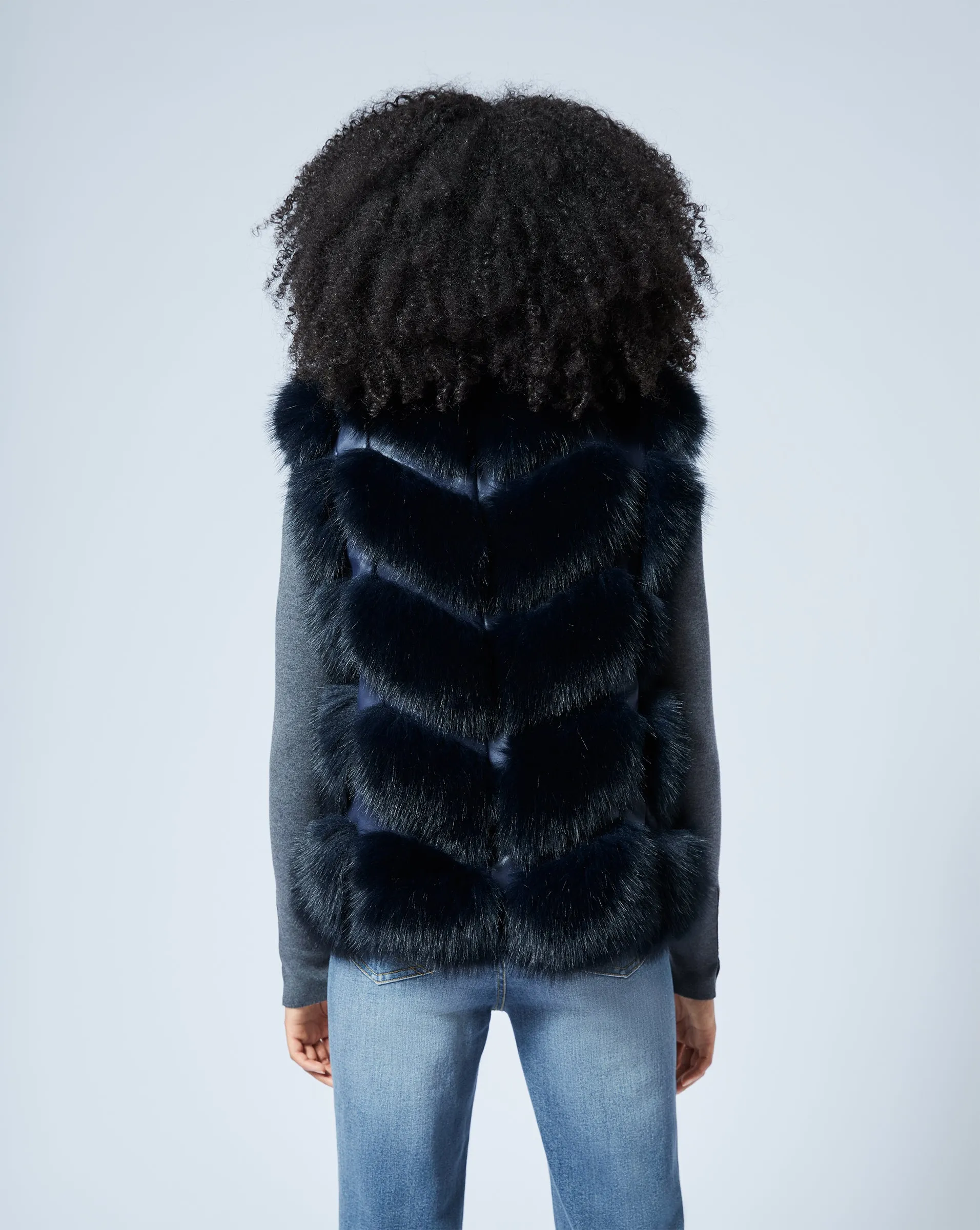 Faux Fur & Faux Leather Vest