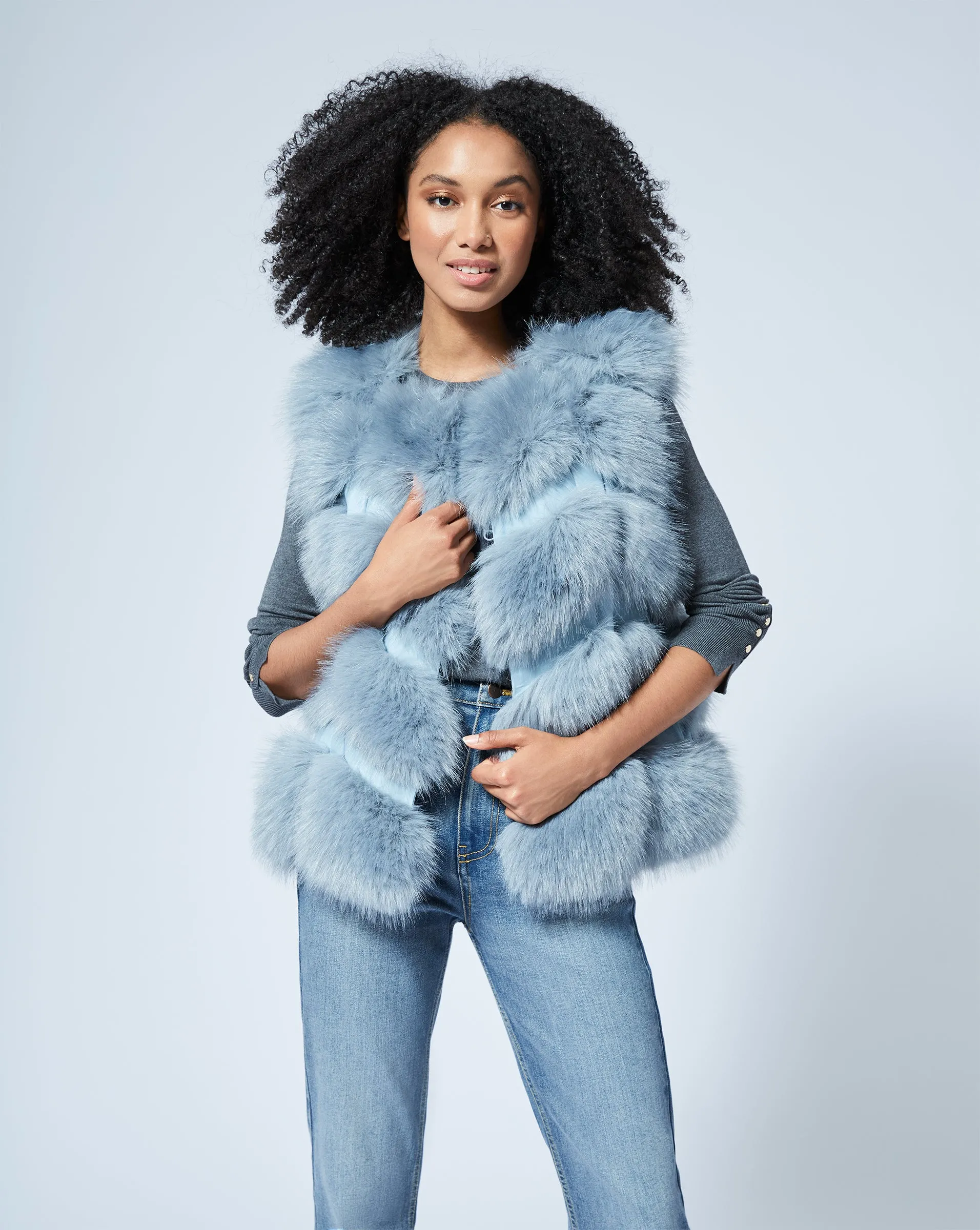 Faux Fur & Faux Leather Vest