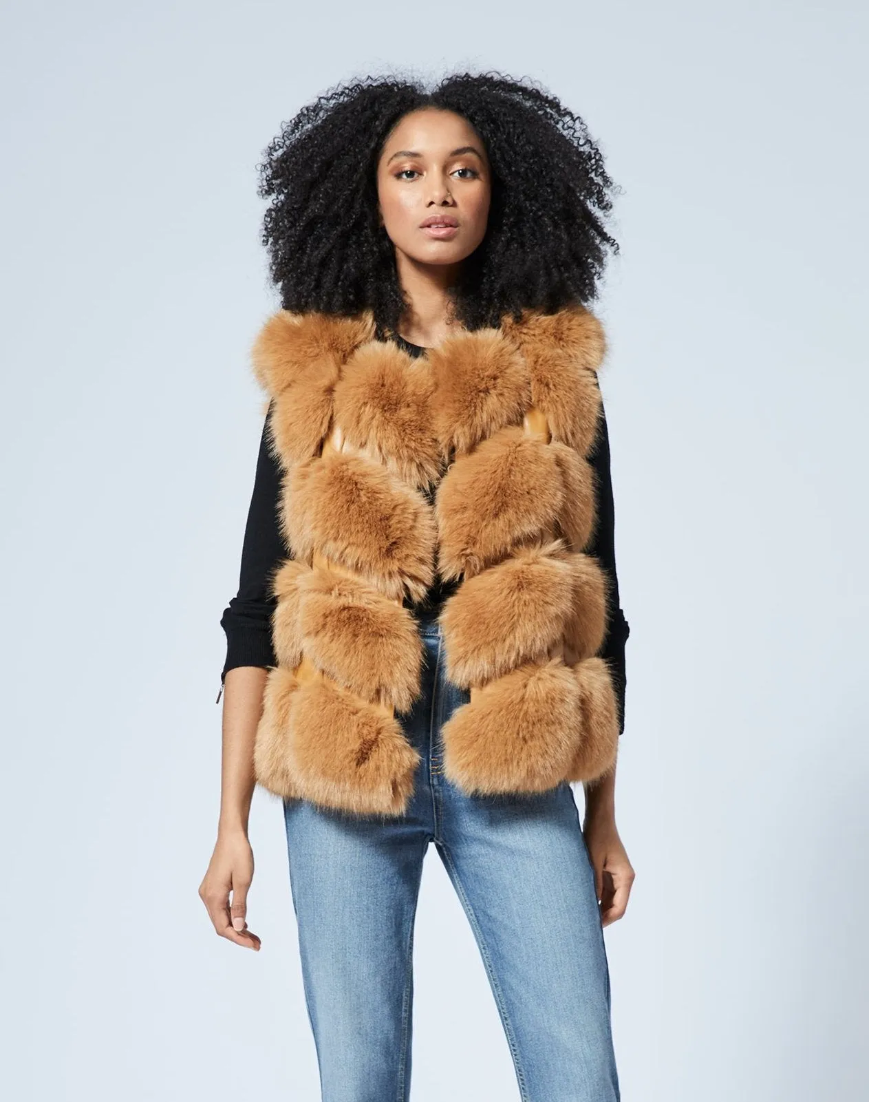 Faux Fur & Faux Leather Vest