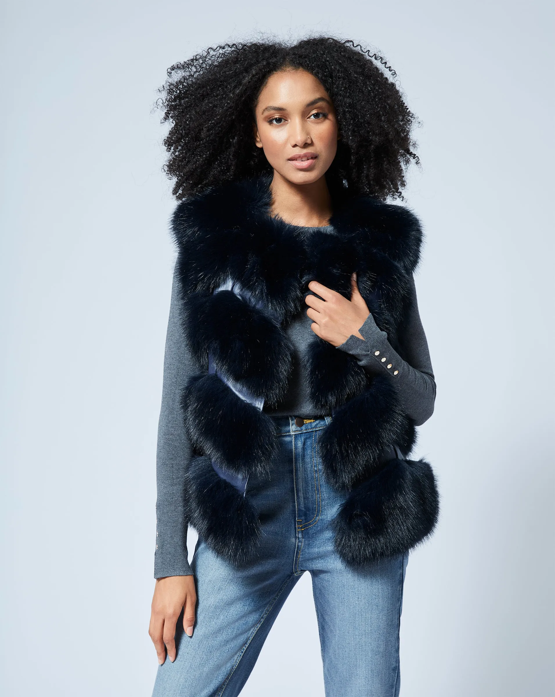 Faux Fur & Faux Leather Vest