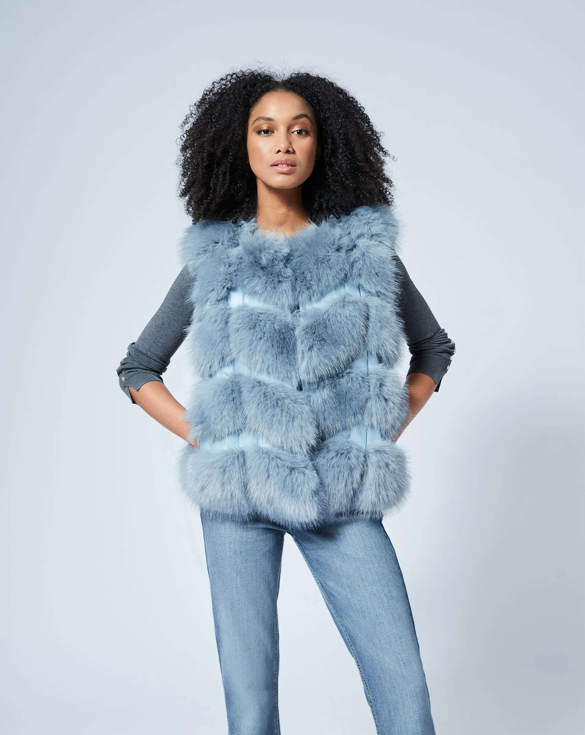 Faux Fur & Faux Leather Vest