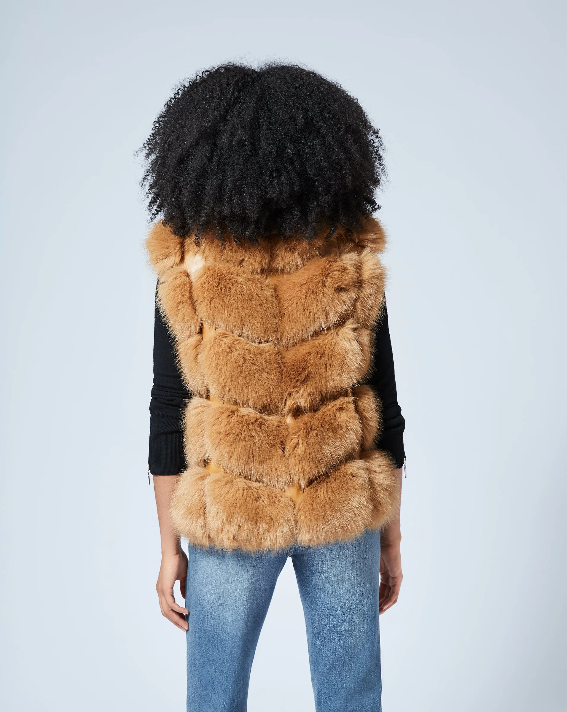 Faux Fur & Faux Leather Vest