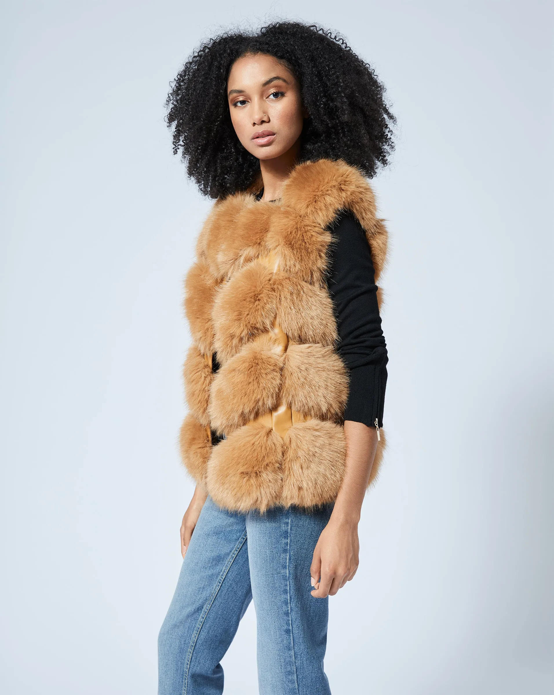 Faux Fur & Faux Leather Vest