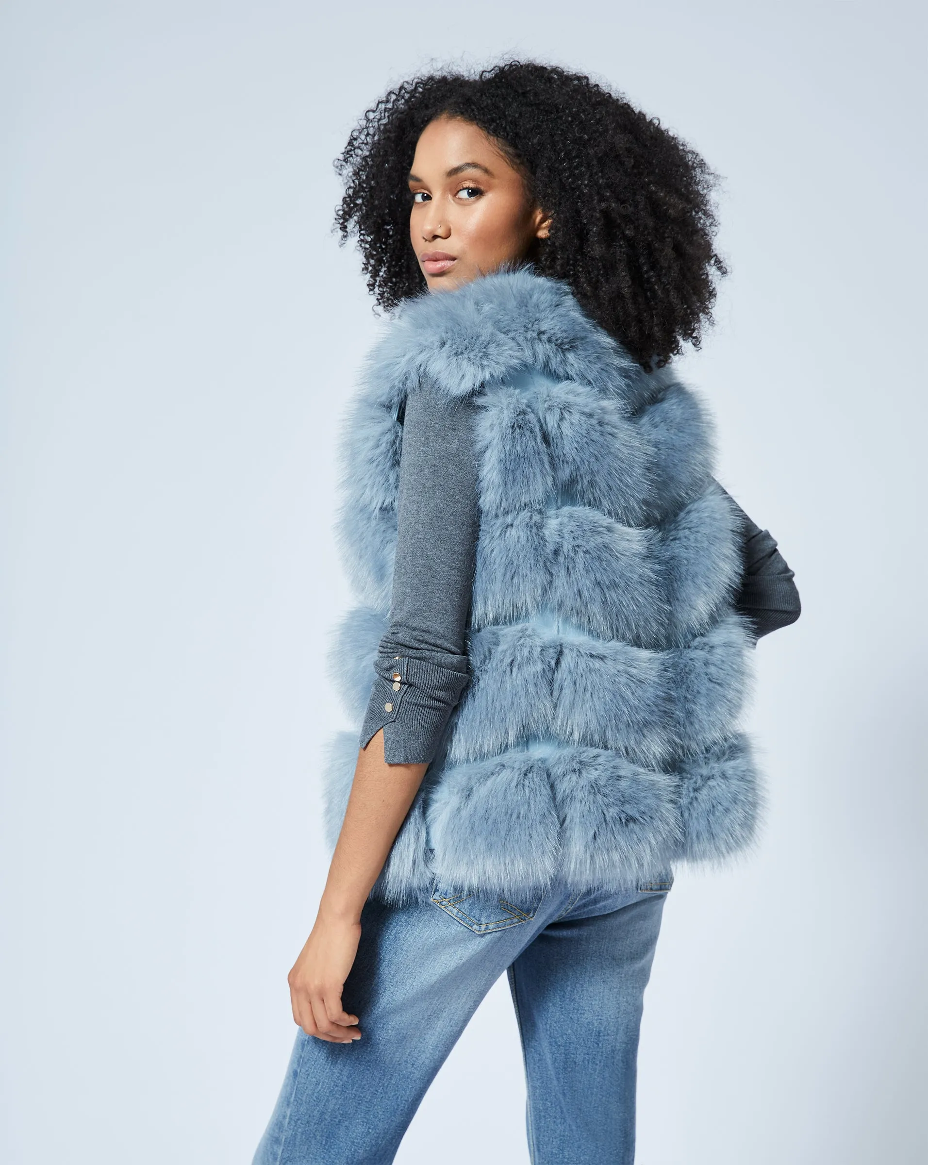 Faux Fur & Faux Leather Vest