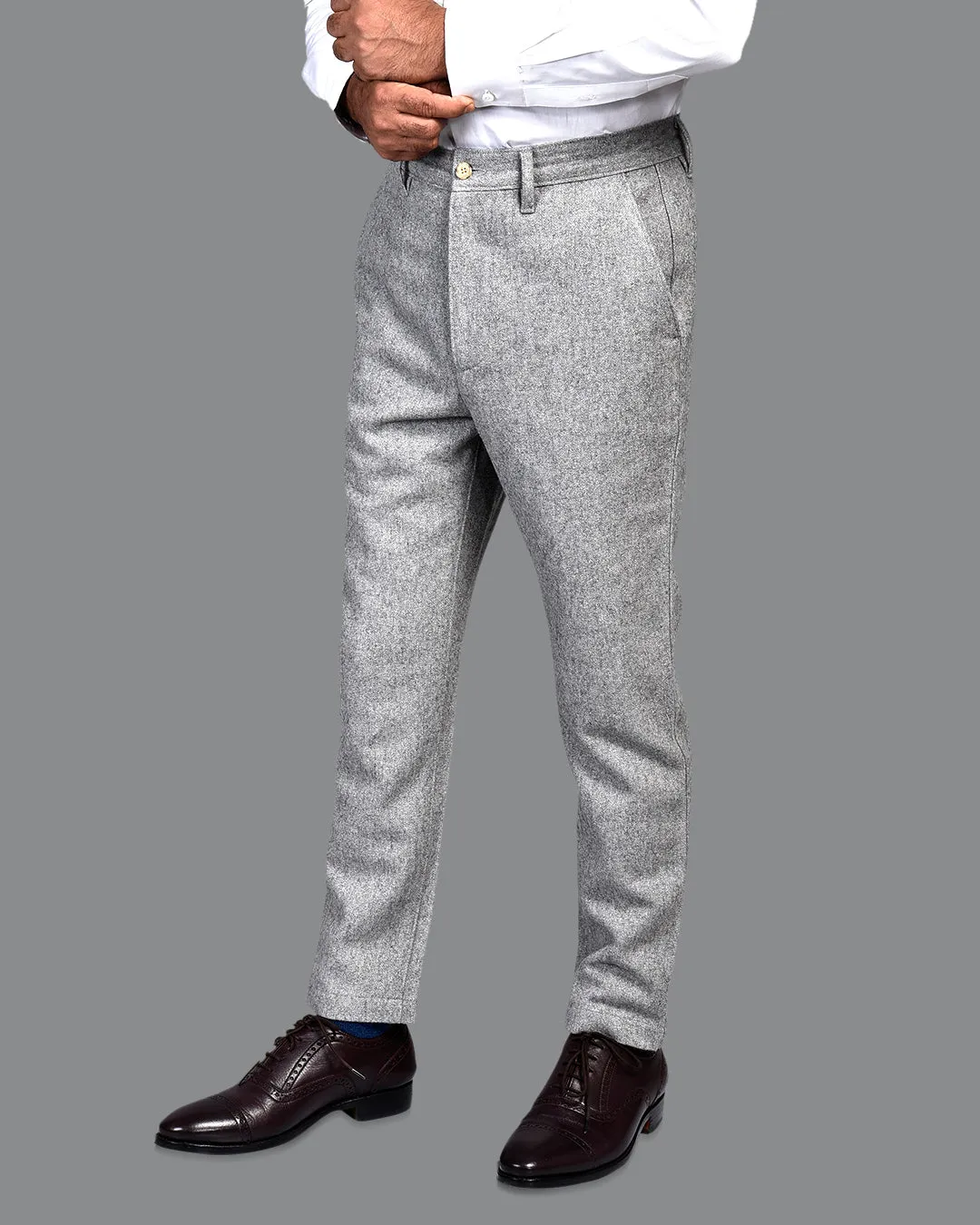 Grey Wool Winter Pant