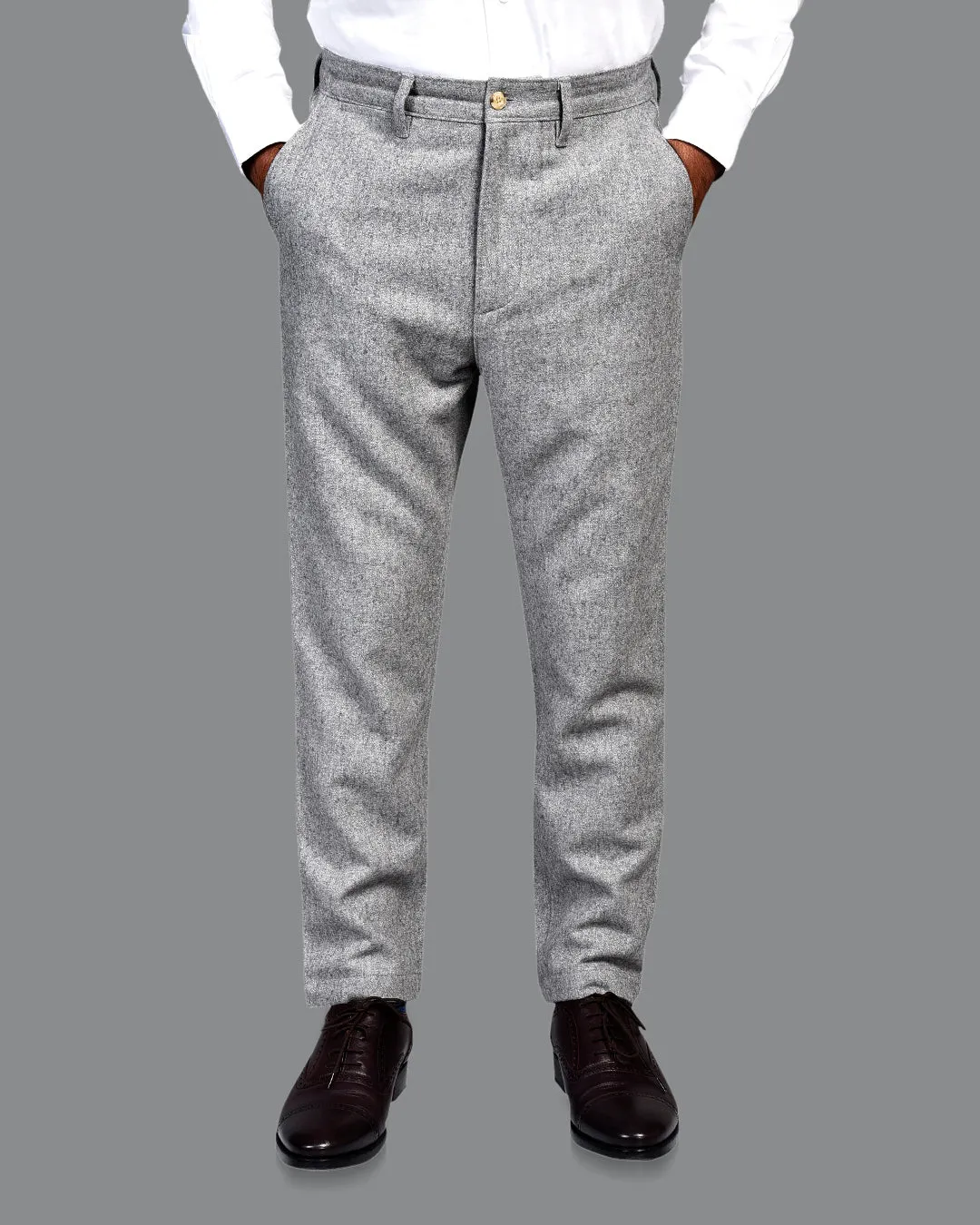 Grey Wool Winter Pant