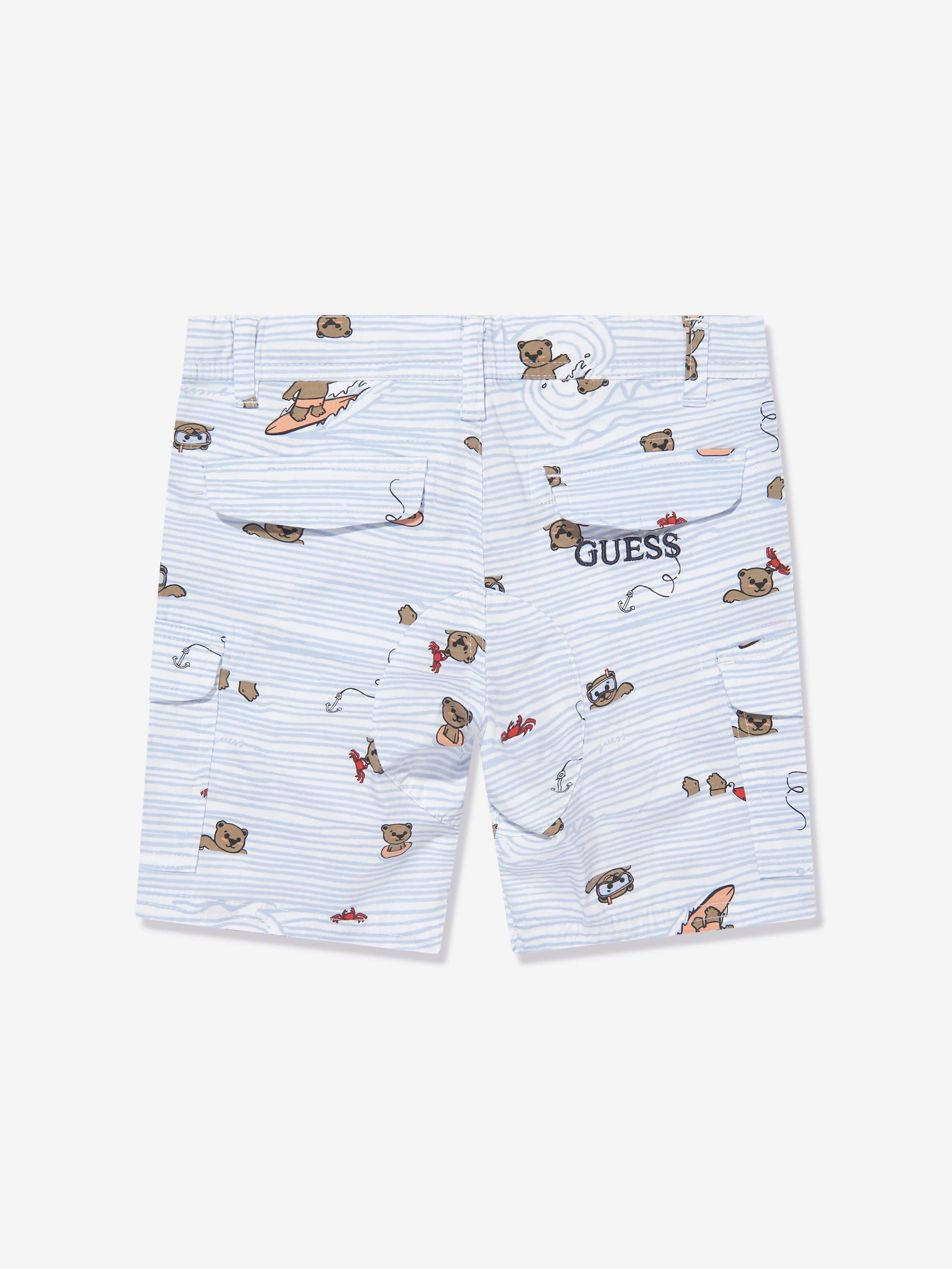 Guess Boys Seaside Bear Bermuda Shorts in White