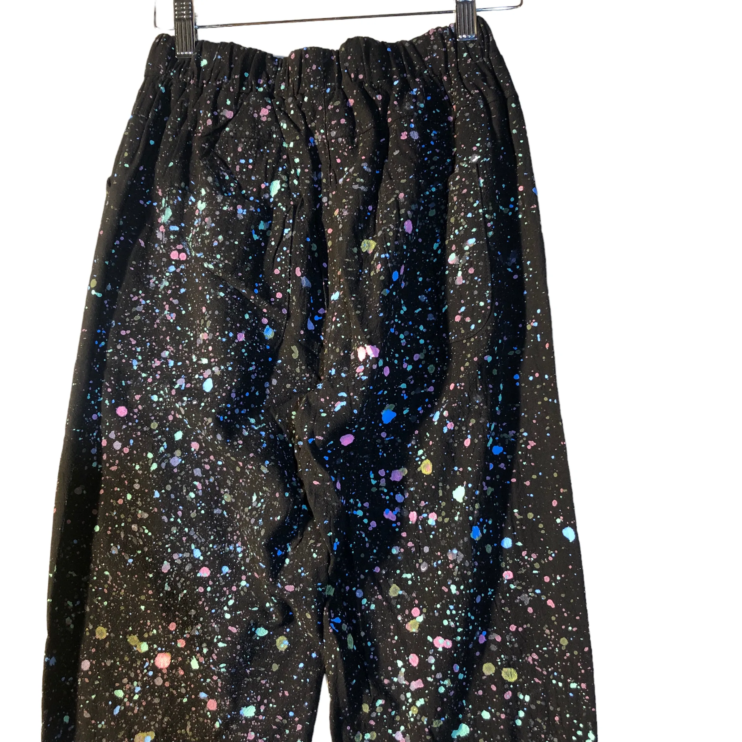 Hand Splattered Black Cotton Pants