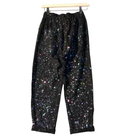 Hand Splattered Black Cotton Pants