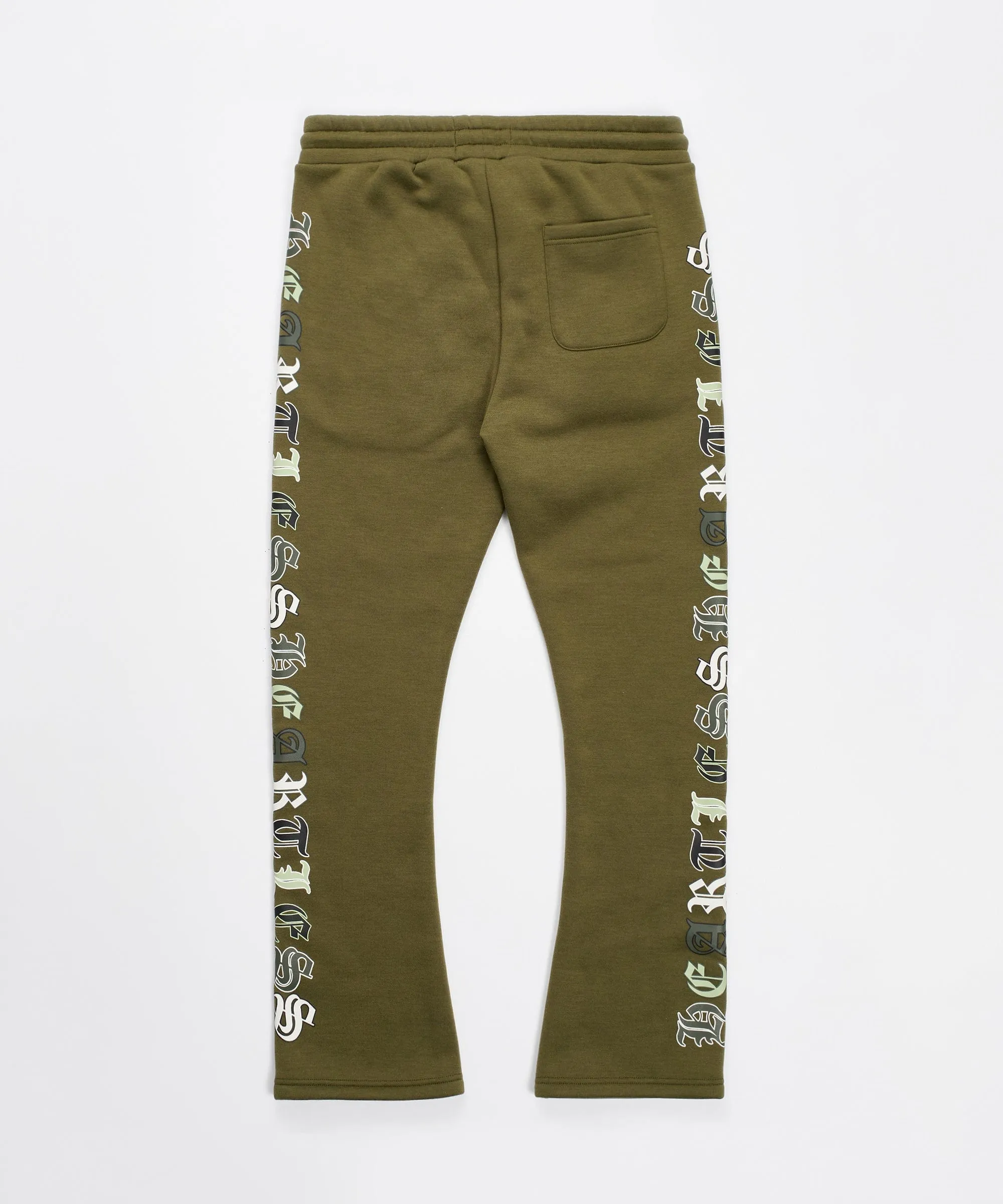 Heartless Flare Fleece Pant - Olive Green