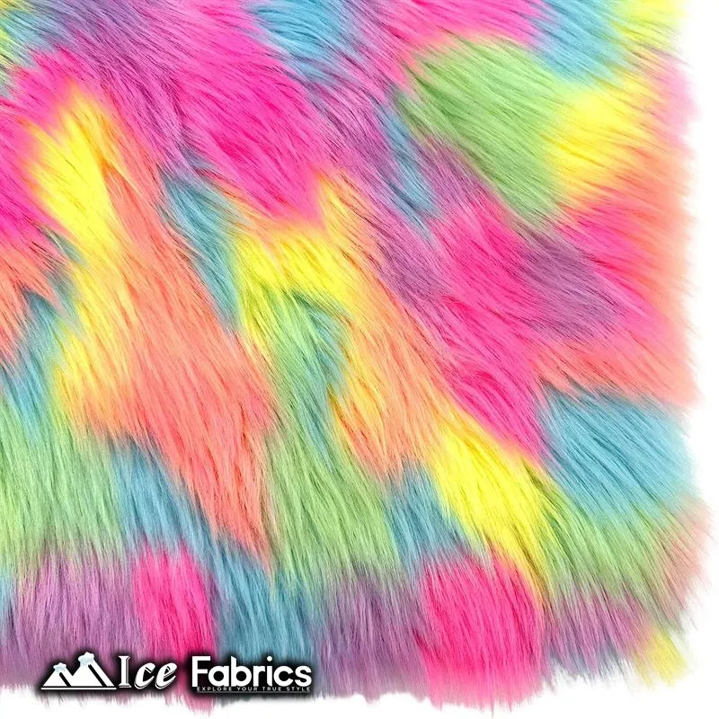 IceFabrics Square Shaggy Long Pile Faux Fur Fabric