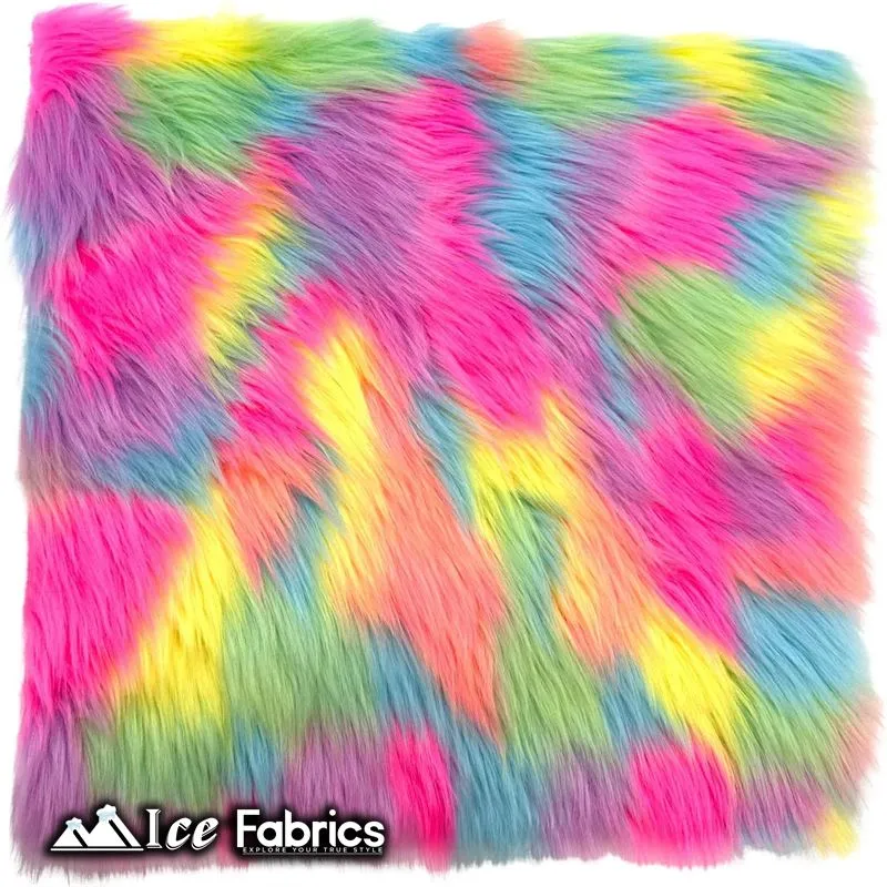 IceFabrics Square Shaggy Long Pile Faux Fur Fabric