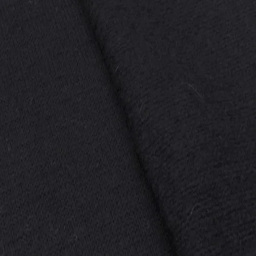 Ink Black Wool Blend Brushed Back Sweater Knit Fabric