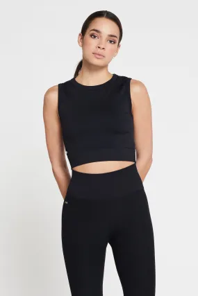 Julia Soft Stretch Sleeveles top - Black