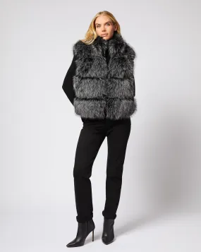 Katy Tipped Fox Faux Fur Vest