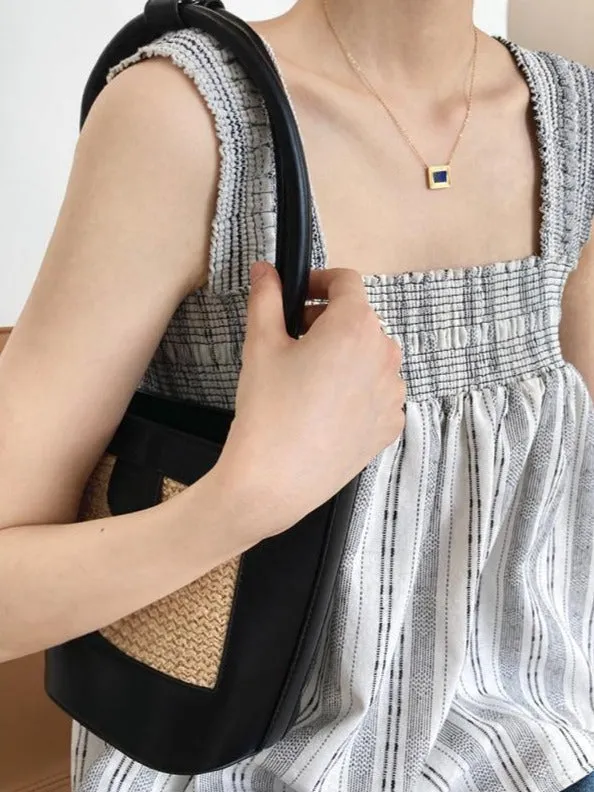 [Korean Style] 2 Color Square Neck Cotton Cami