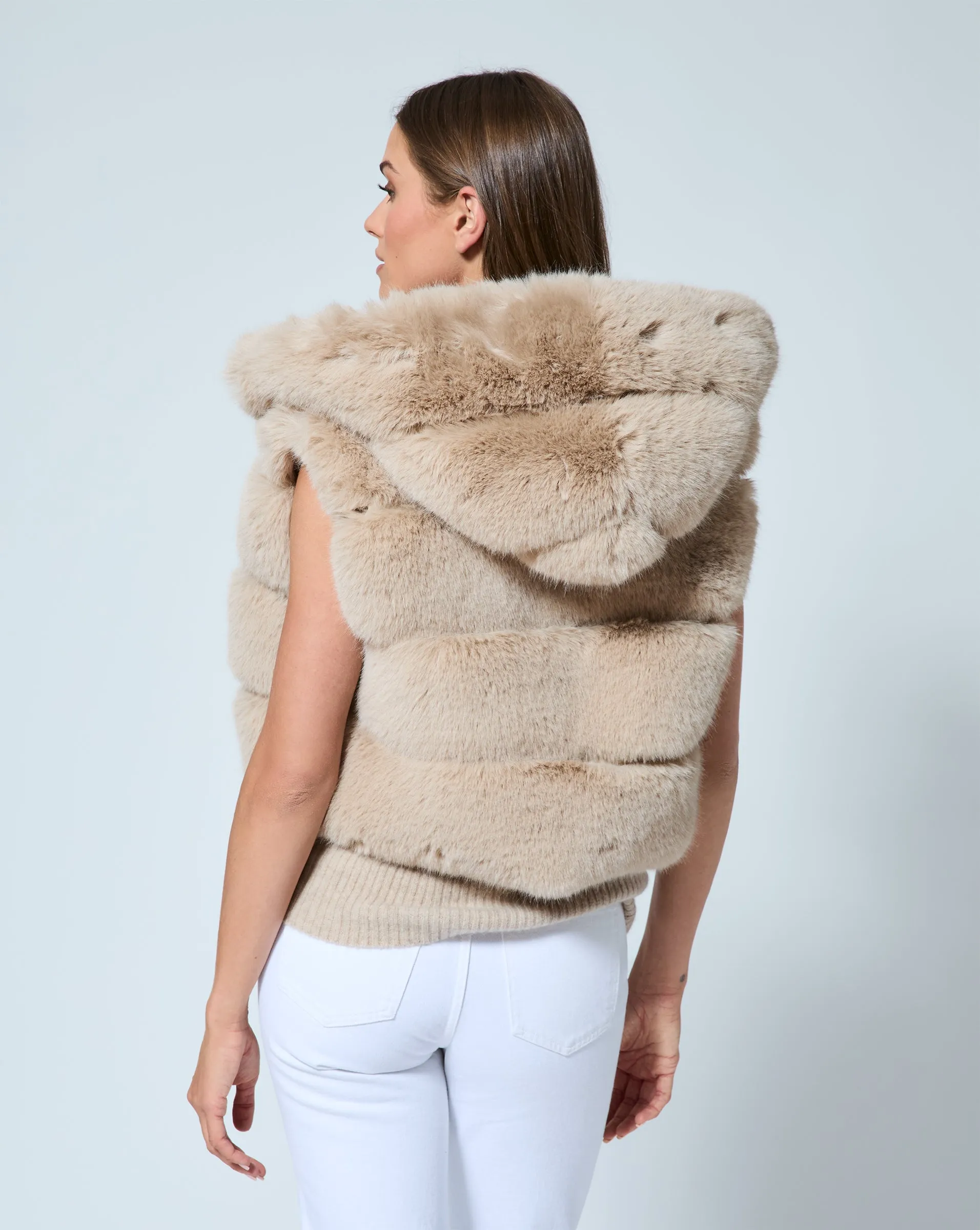 Landau Fox Faux Fur Hooded Vest