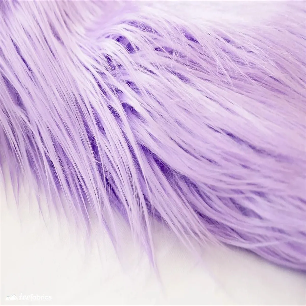 Lilac Shaggy Mohair Faux Fur Fabric/ 3-4 Inches Long Pile