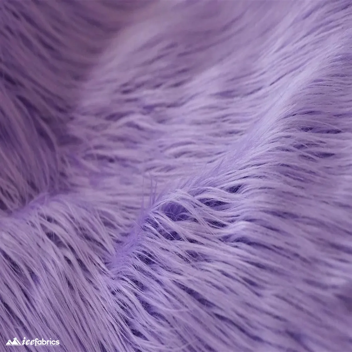 Lilac Shaggy Mohair Faux Fur Fabric/ 3-4 Inches Long Pile