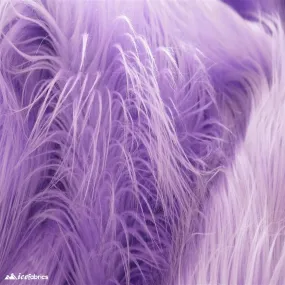 Lilac Shaggy Mohair Faux Fur Fabric/ 3-4 Inches Long Pile