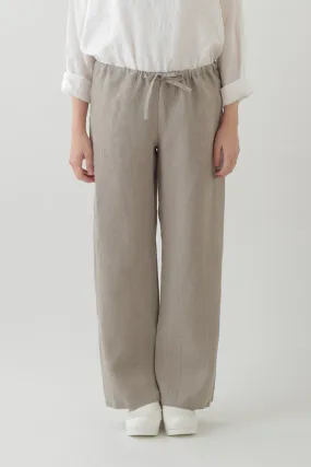 Linen Oise-Drawn String Pants Natural