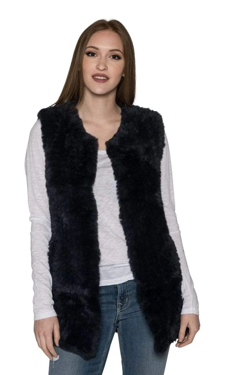 Love Token Faux Fur Long Vest