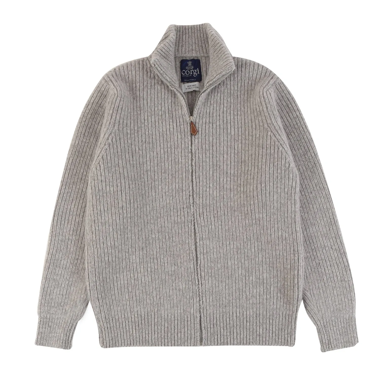 Men's Ribbed Zip Cashmere Cardigan