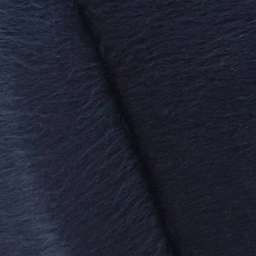 Navy Blue Faux Fur Knit Jacketing Fabric