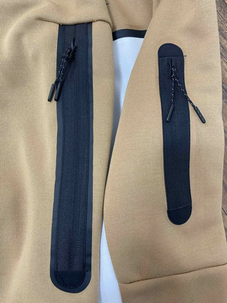 NIKE TECH FLEECE HOODIE x SANDALWOOD/LIGHT BONE/BLACK