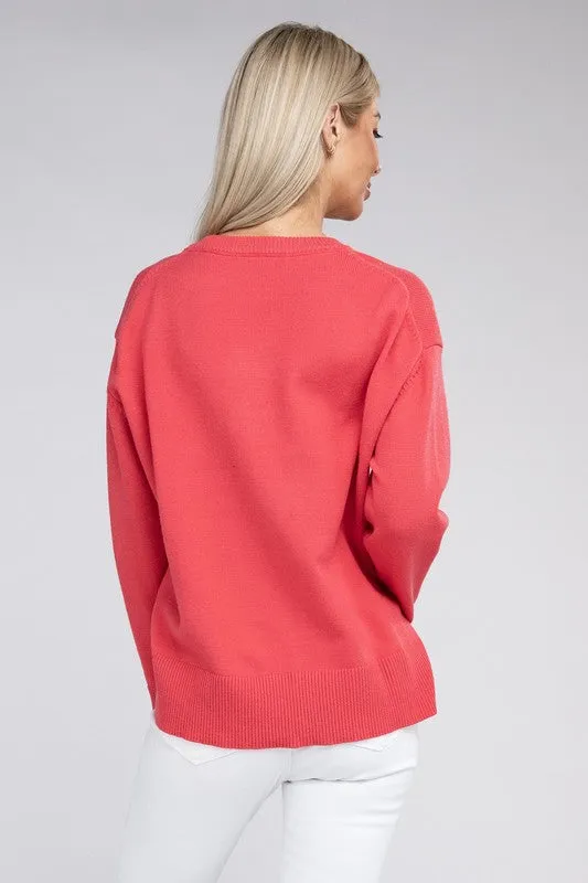 NUVI APPAREL V Neck Soft Sweater