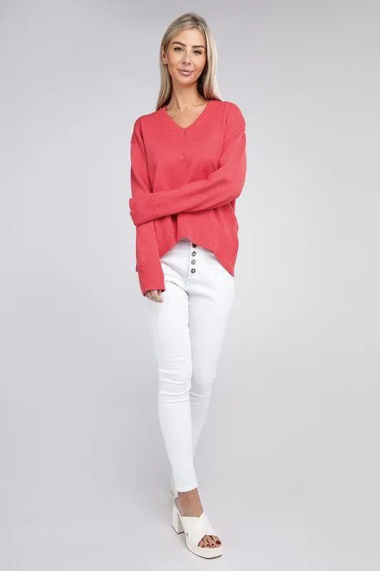 NUVI APPAREL V Neck Soft Sweater